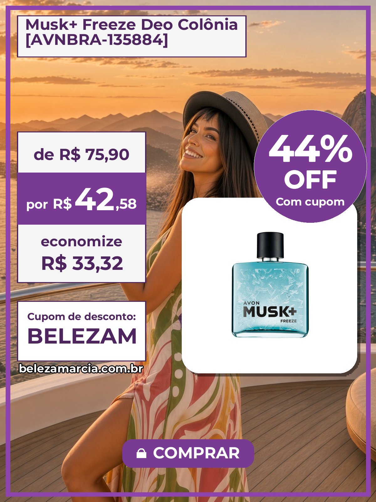 Musk+ Freeze Deo Colônia [AVNBRA-135884]
