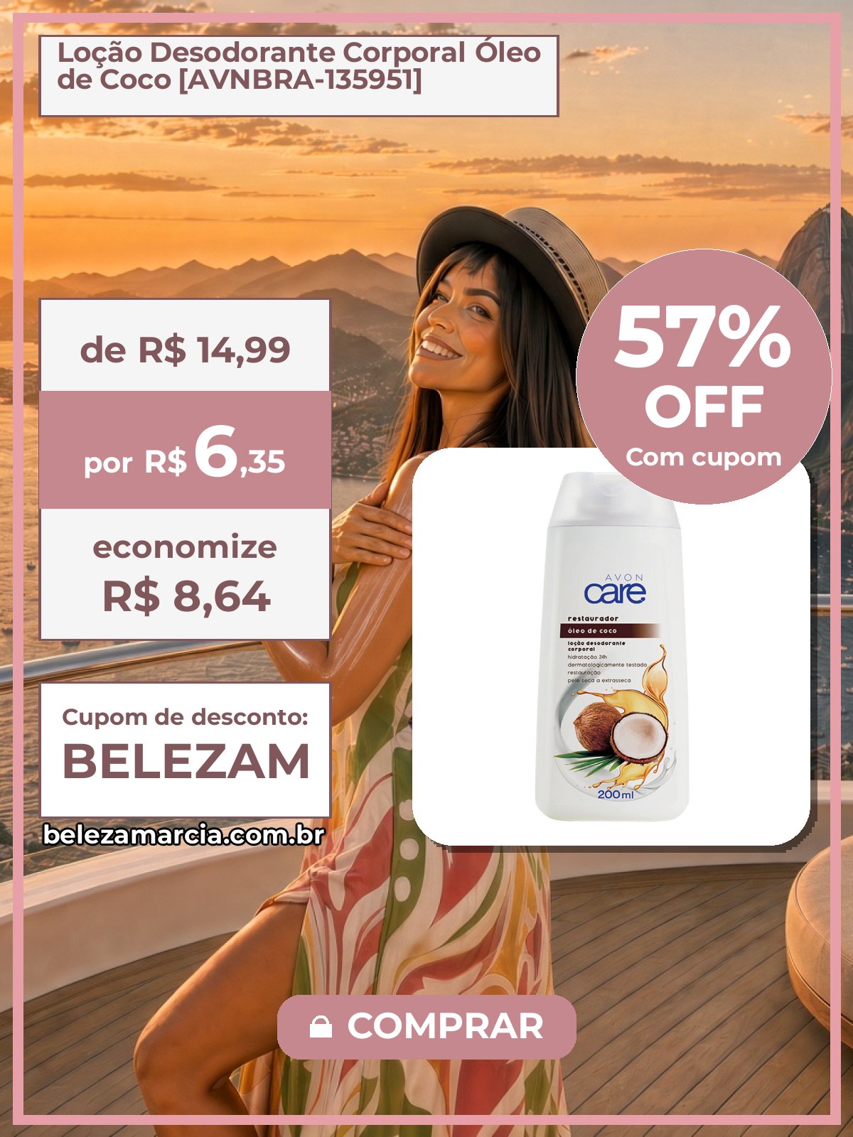 Loção Desodorante Corporal Óleo de Coco [AVNBRA-135951]