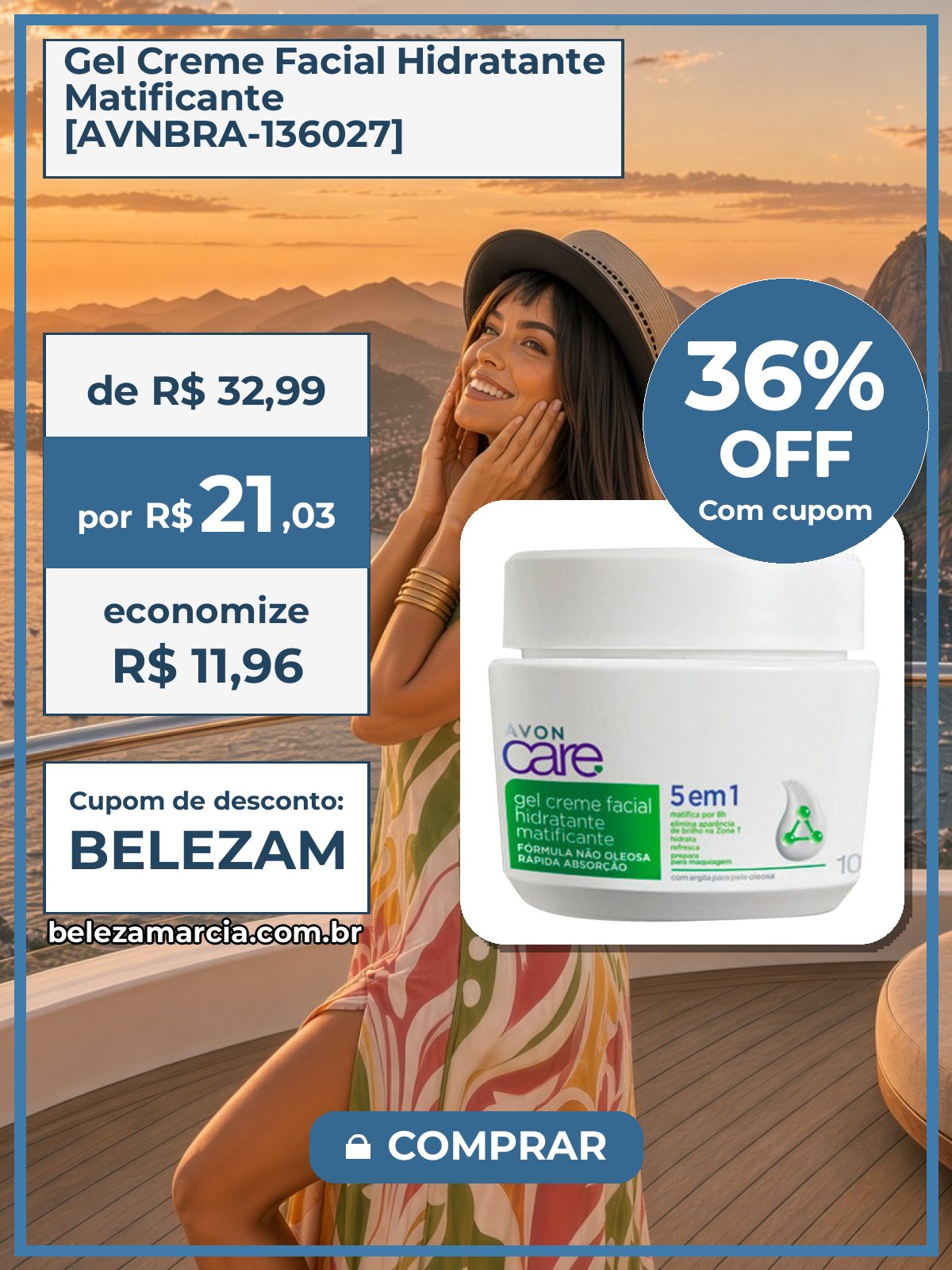 Gel Creme Facial Hidratante Matificante [AVNBRA-136027]