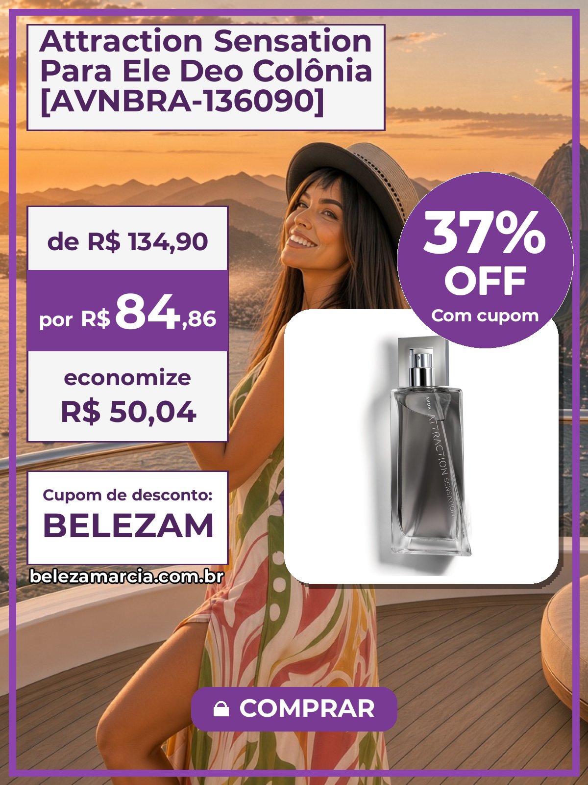 Attraction Sensation Para Ele Deo Colônia [AVNBRA-136090]