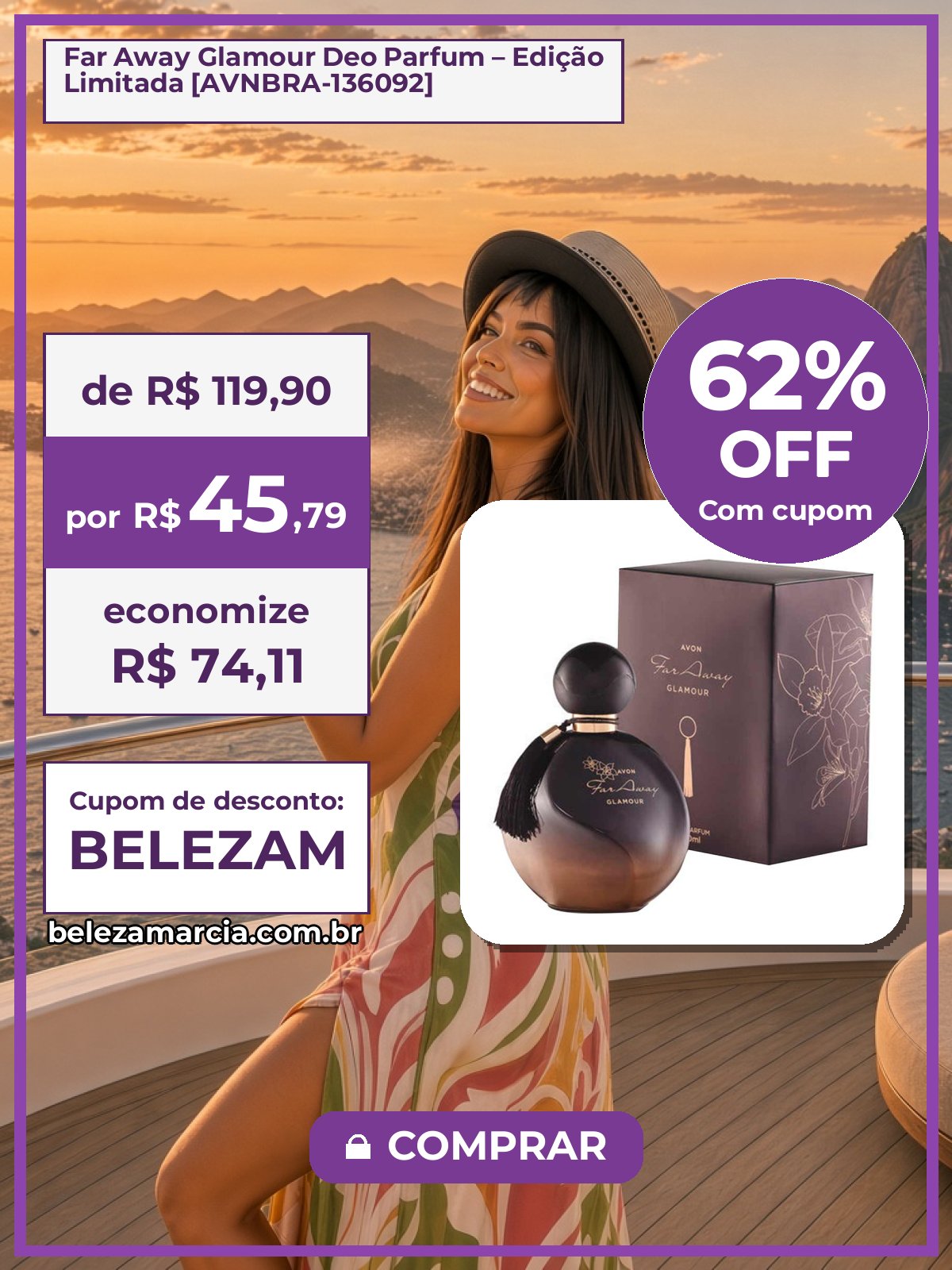 Far Away Glamour Deo Parfum – Edição Limitada [AVNBRA-136092]