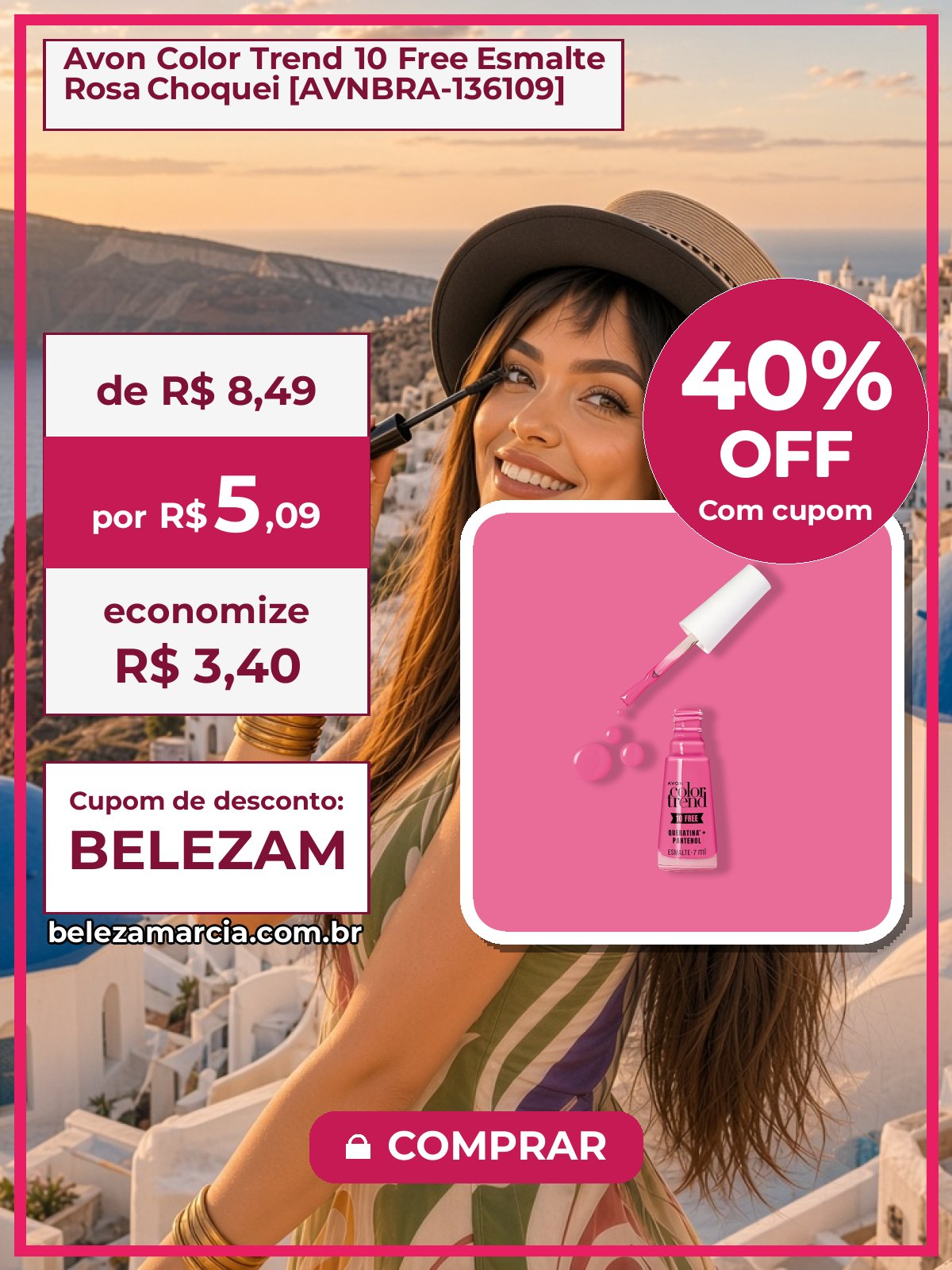 Avon Color Trend 10 Free Esmalte Rosa Choquei [AVNBRA-136109]
