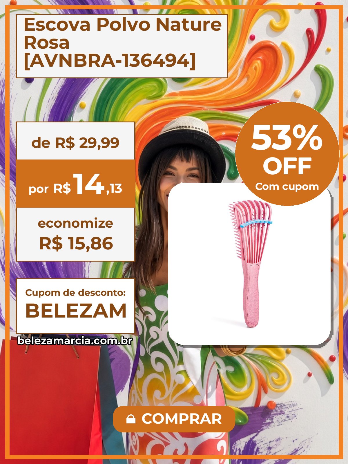 Escova Polvo Nature Rosa [AVNBRA-136494]