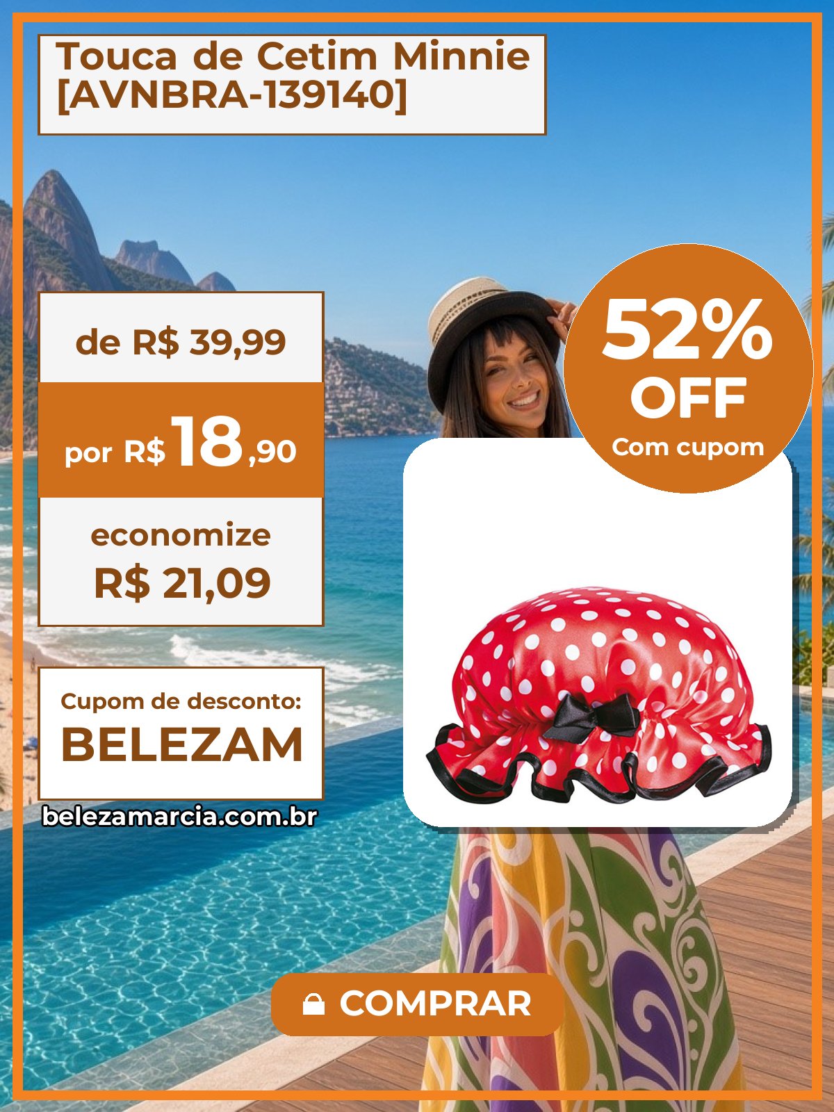 Touca de Cetim Minnie [AVNBRA-139140]