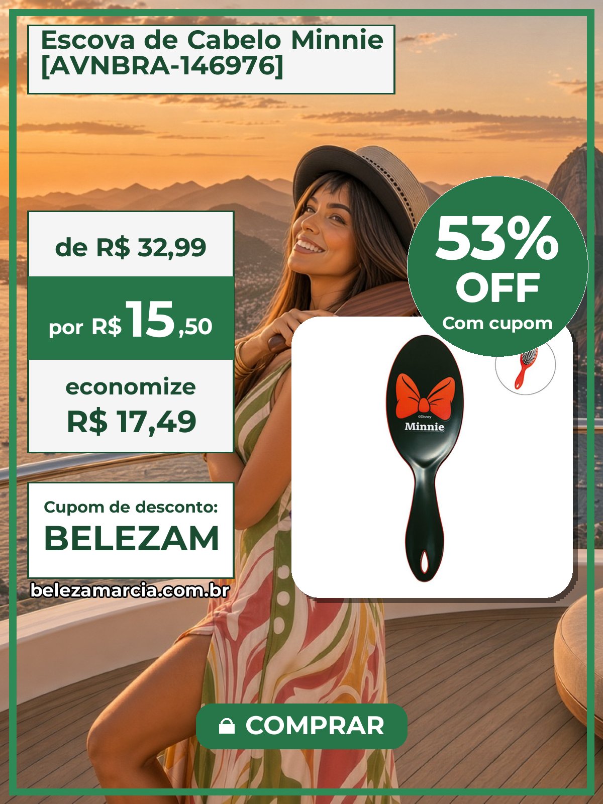 Escova de Cabelo Minnie [AVNBRA-146976]