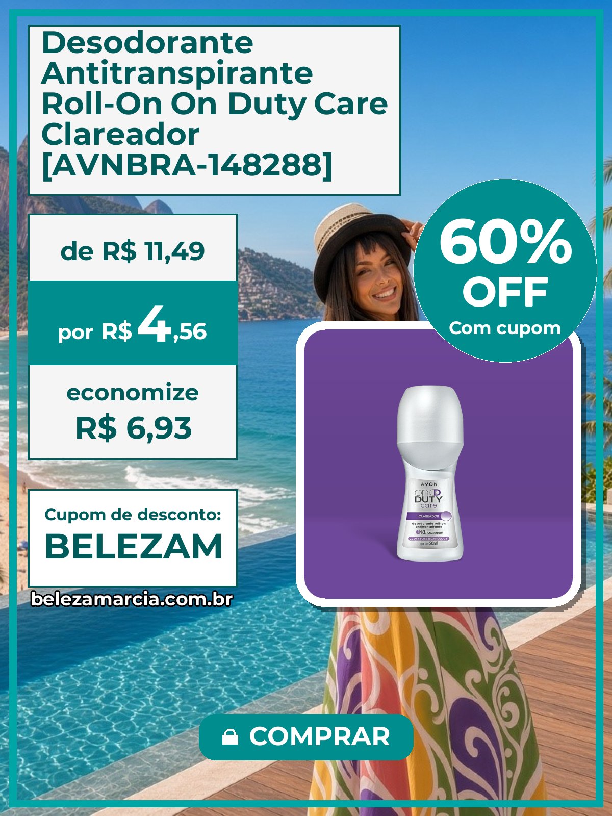 Desodorante Antitranspirante Roll-On On Duty Care Clareador [AVNBRA-148288]