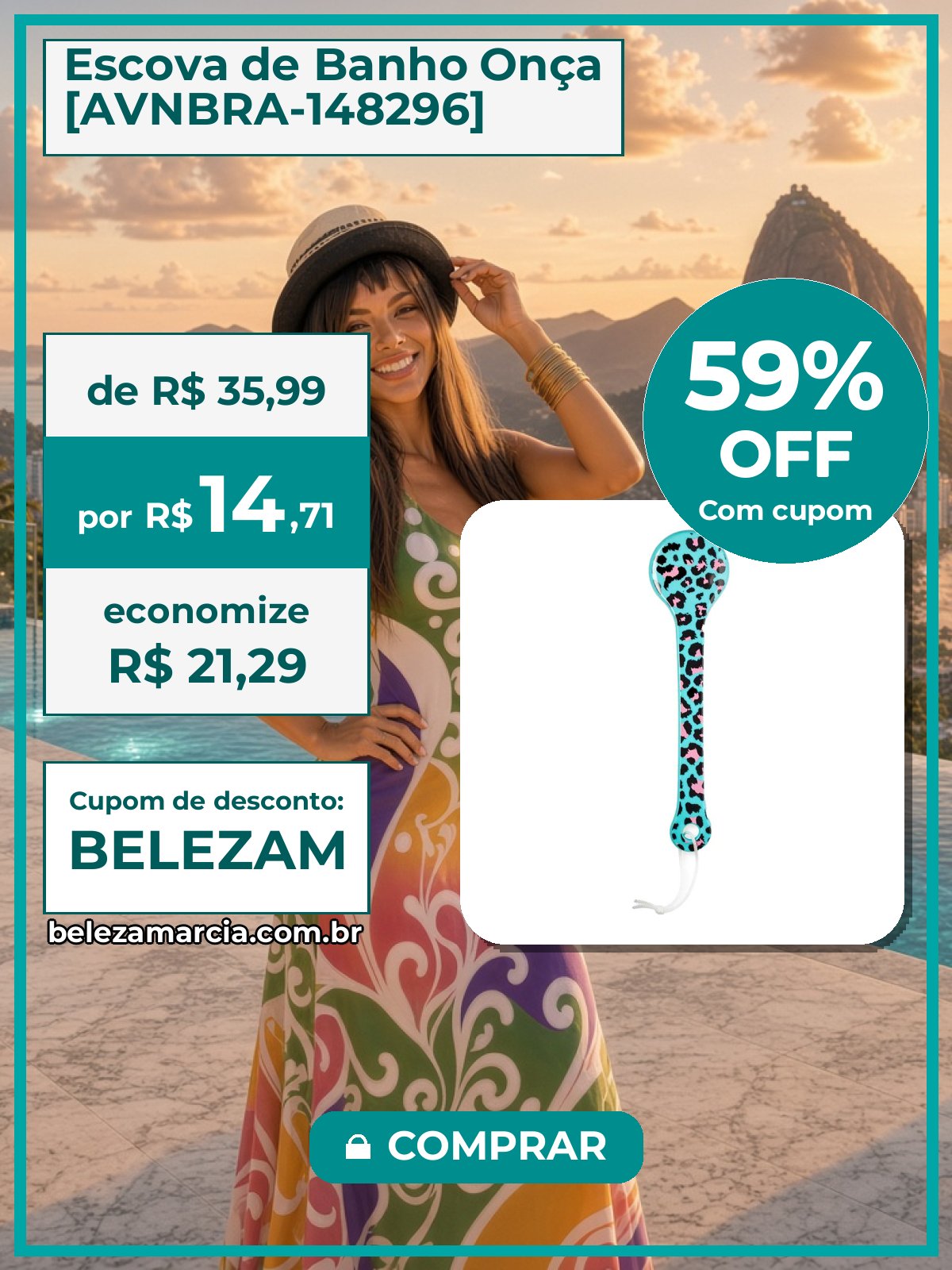 Escova de Banho Onça [AVNBRA-148296]