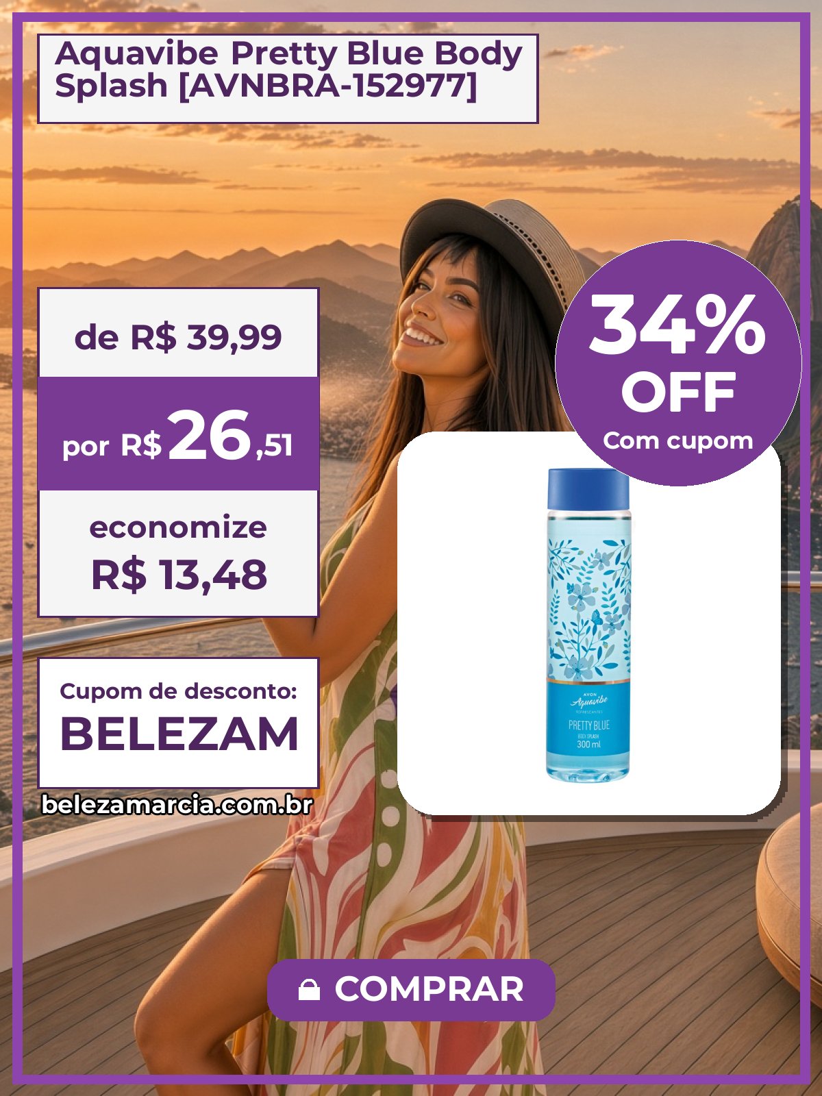 Aquavibe Pretty Blue Body Splash [AVNBRA-152977]