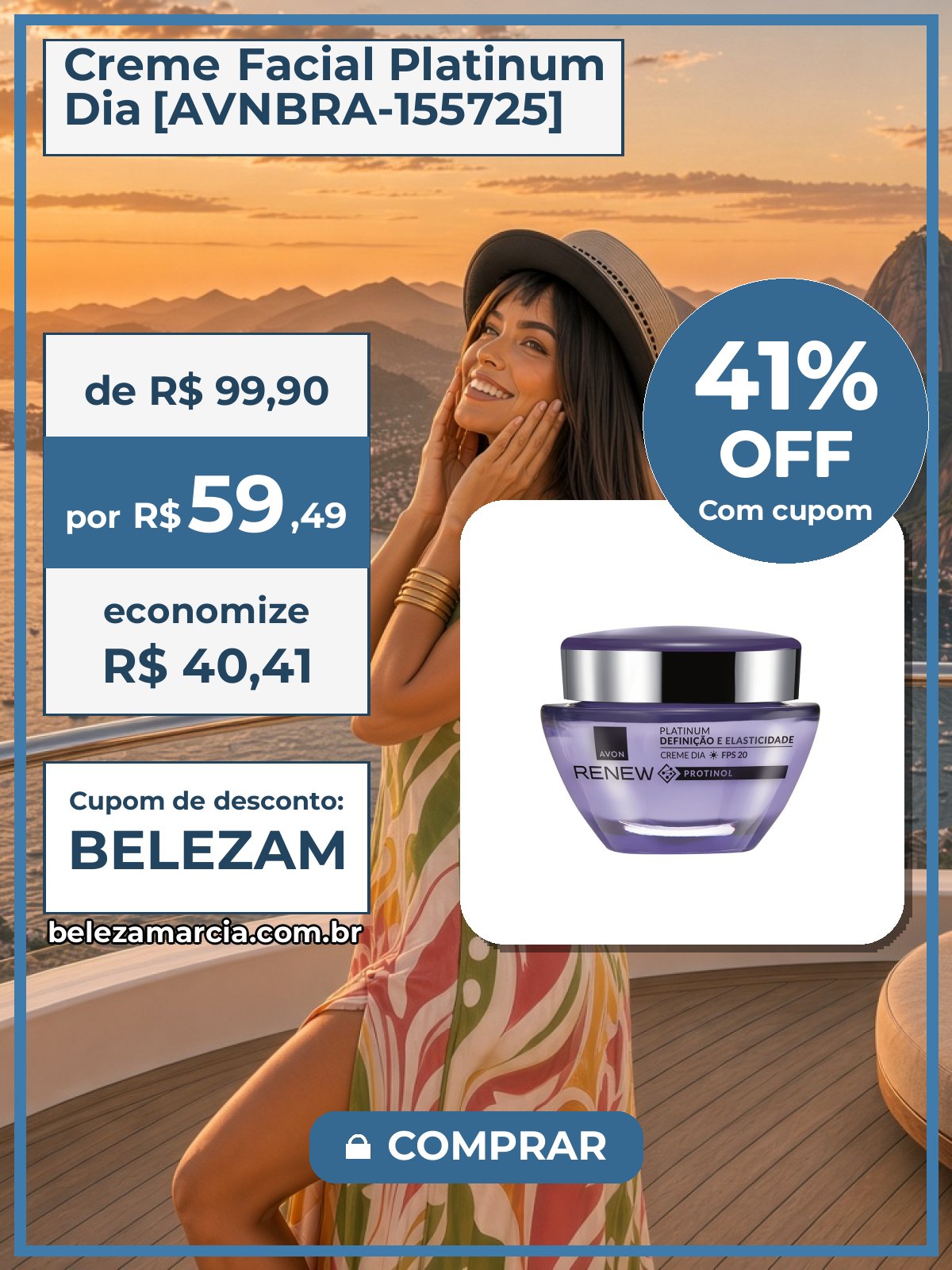 Creme Facial Platinum Dia [AVNBRA-155725]