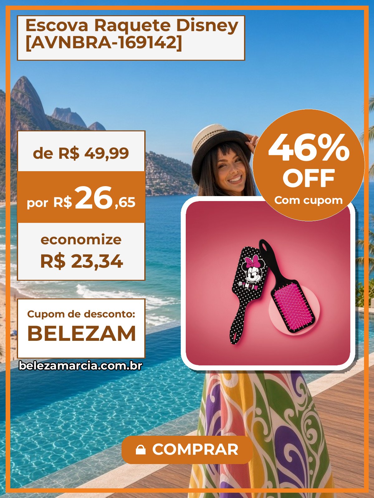 Escova Raquete Disney [AVNBRA-169142]