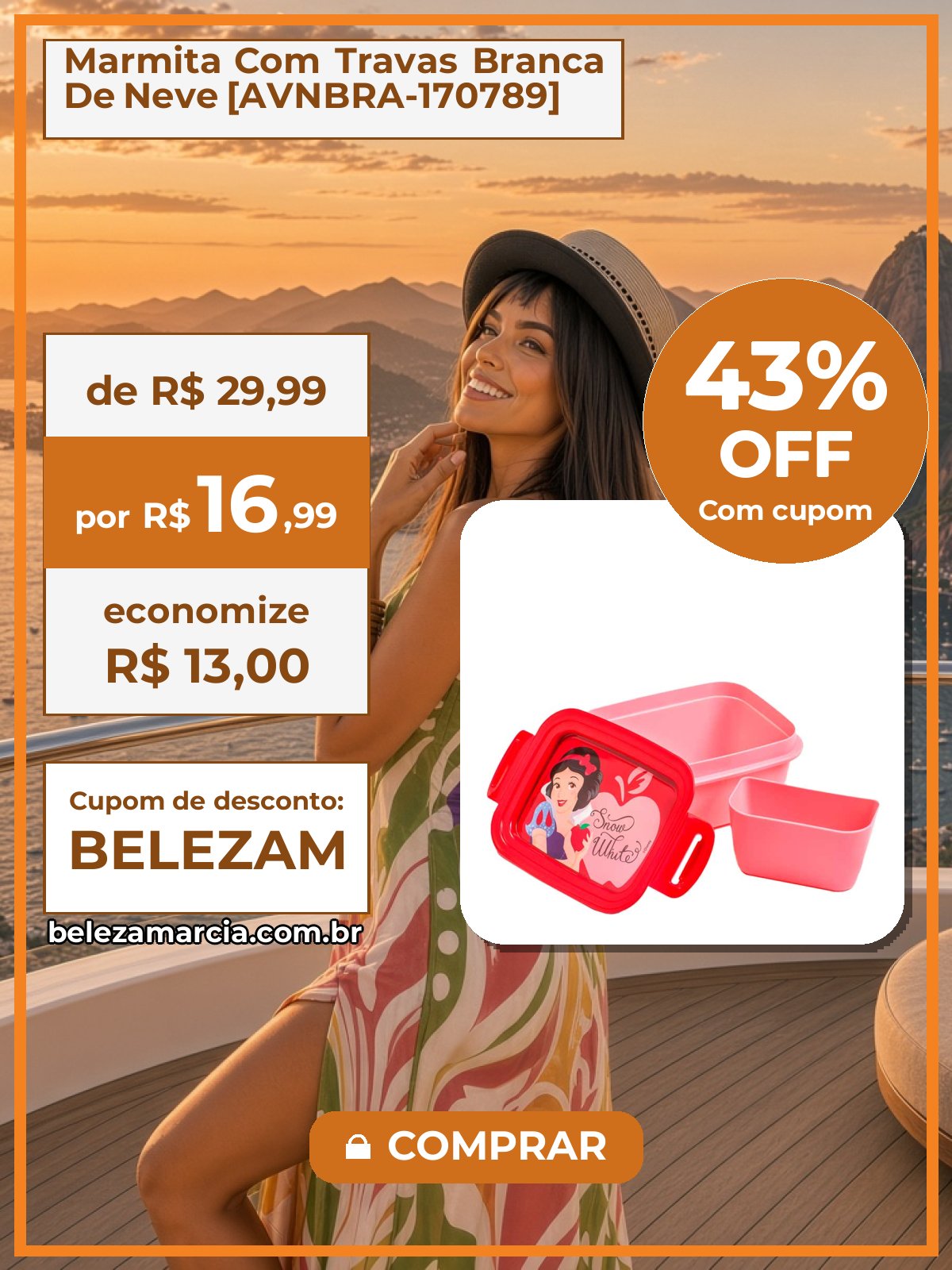 Marmita Com Travas Branca De Neve [AVNBRA-170789]
