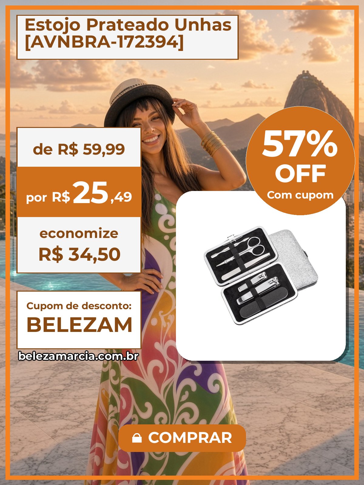 Estojo Prateado Unhas [AVNBRA-172394]