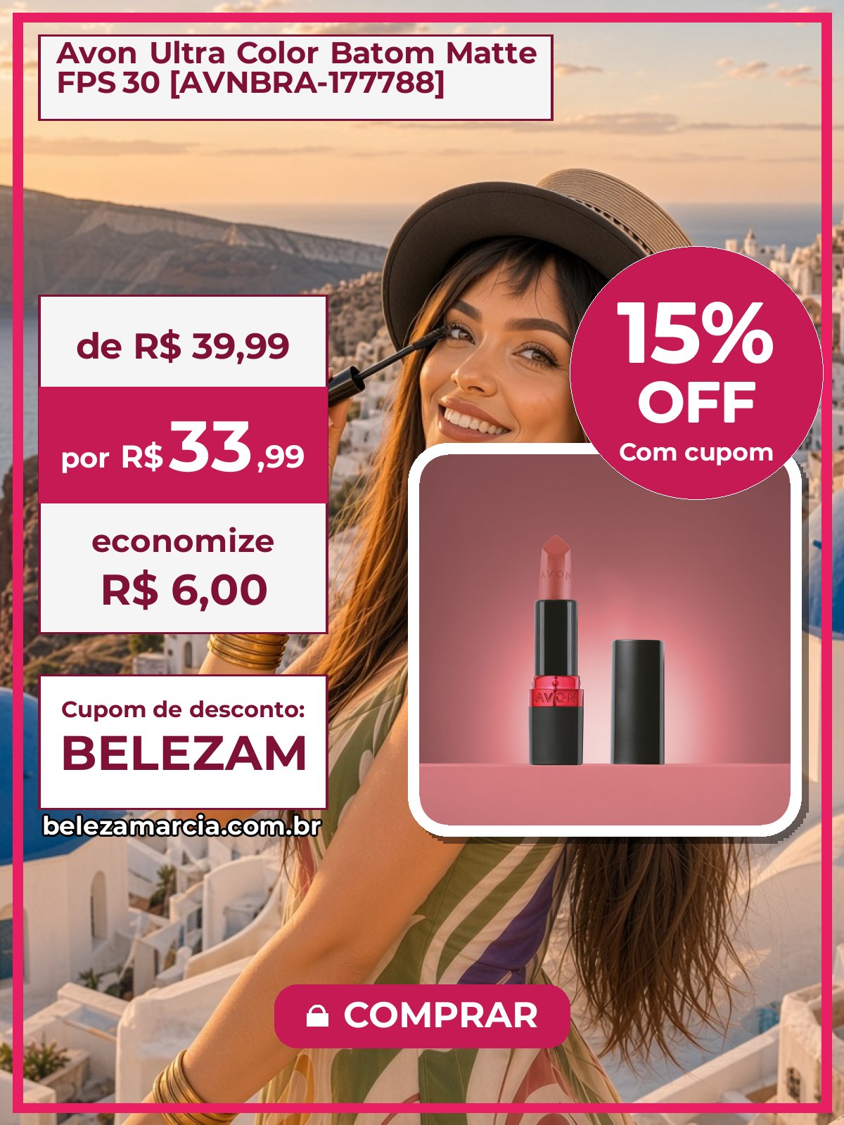 Avon Ultra Color Batom Matte FPS 30 [AVNBRA-177788]