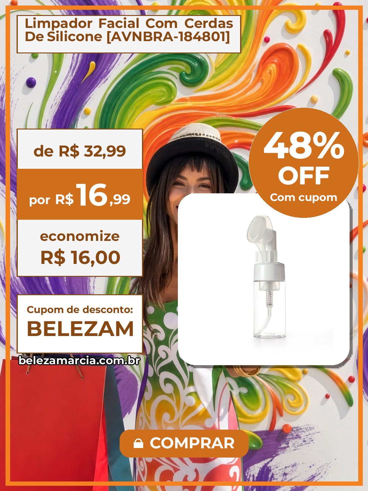 Limpador Facial Com Cerdas De Silicone [AVNBRA-184801]