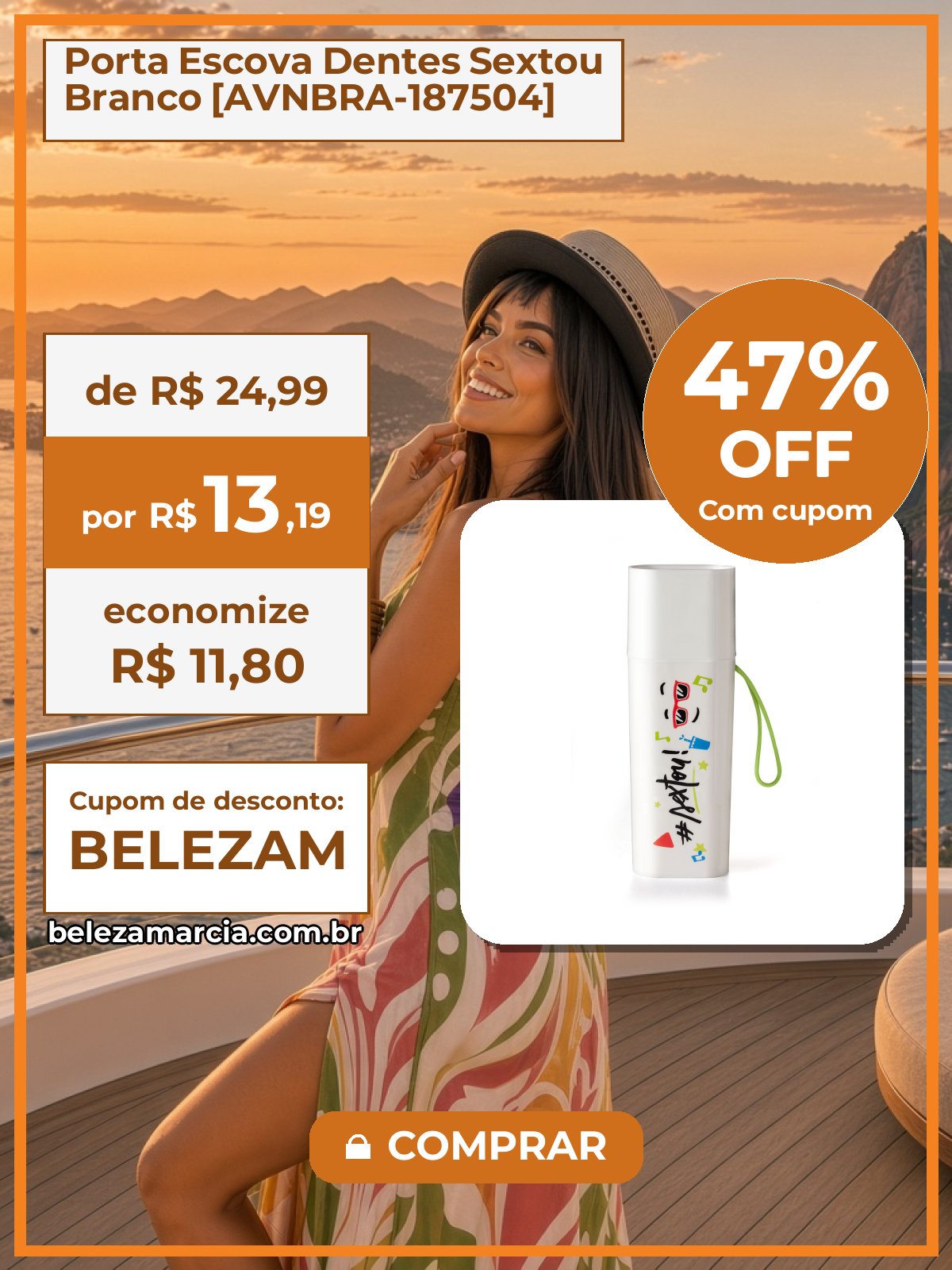 Porta Escova Dentes Sextou Branco [AVNBRA-187504]