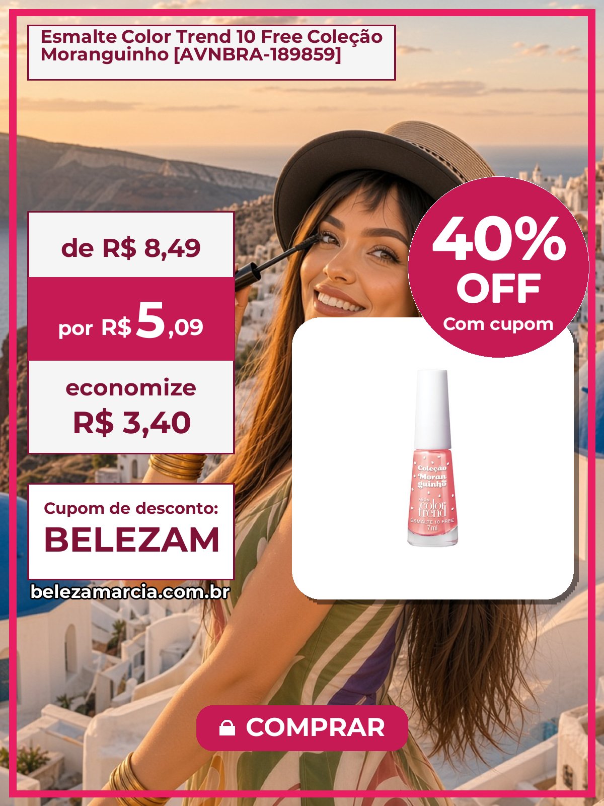 Esmalte Color Trend 10 Free Coleção Moranguinho [AVNBRA-189859]