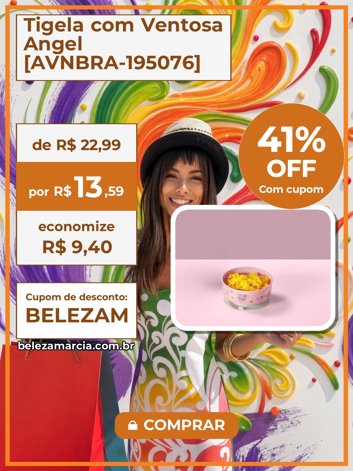 Tigela com Ventosa Angel [AVNBRA-195076]