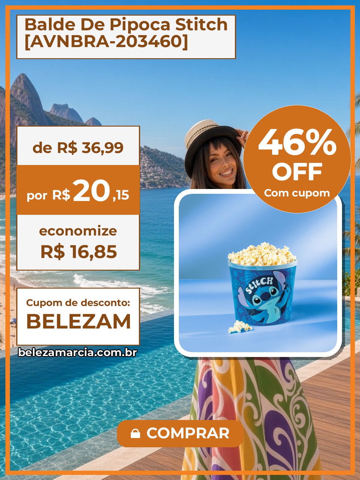 Balde De Pipoca Stitch [AVNBRA-203460]