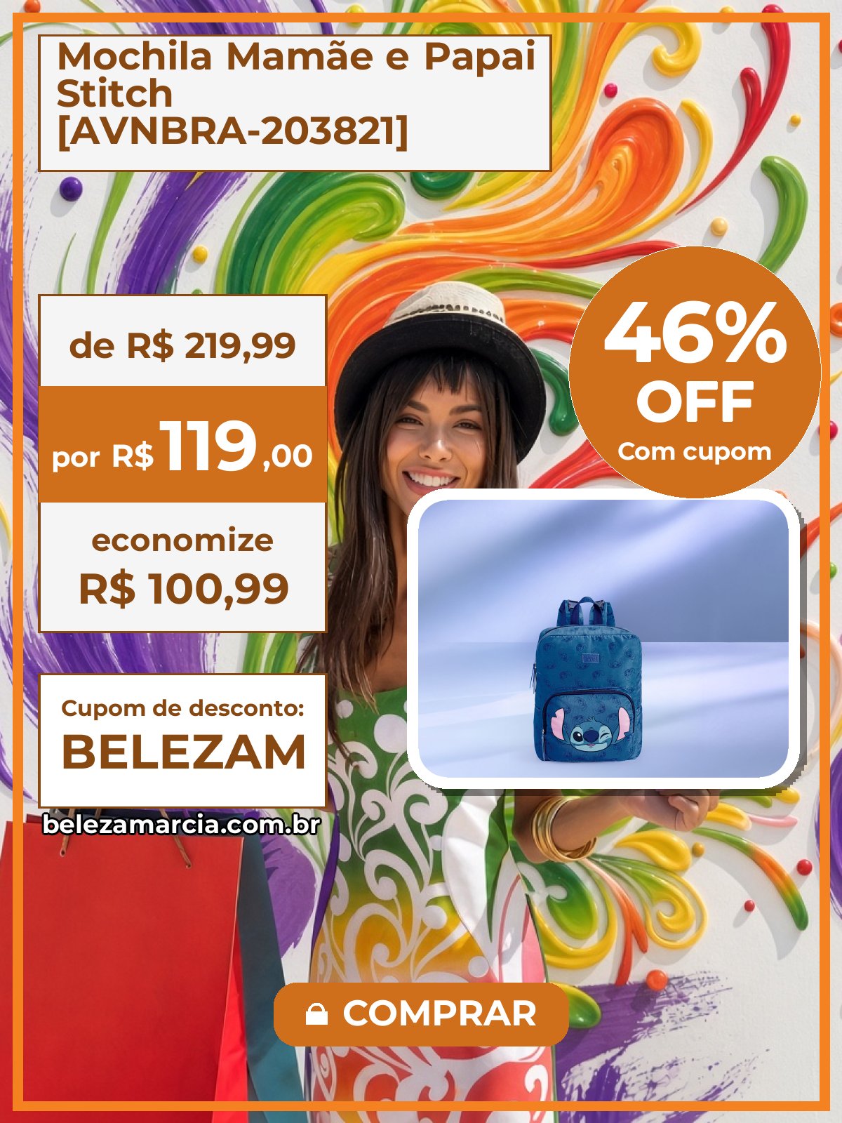 Mochila Mamãe e Papai Stitch [AVNBRA-203821]