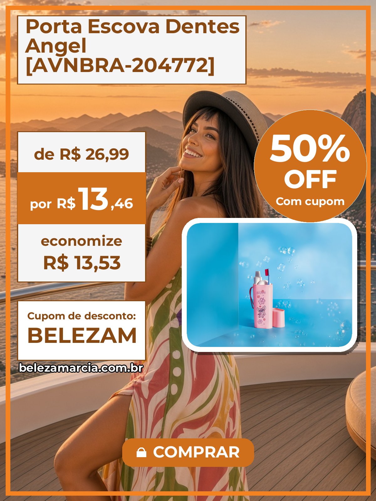Porta Escova Dentes Angel [AVNBRA-204772]