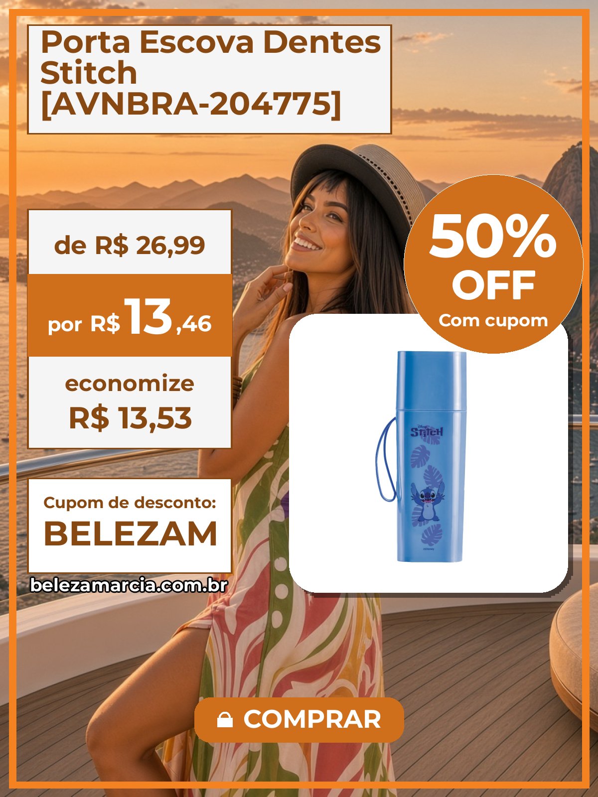 Porta Escova Dentes Stitch [AVNBRA-204775]