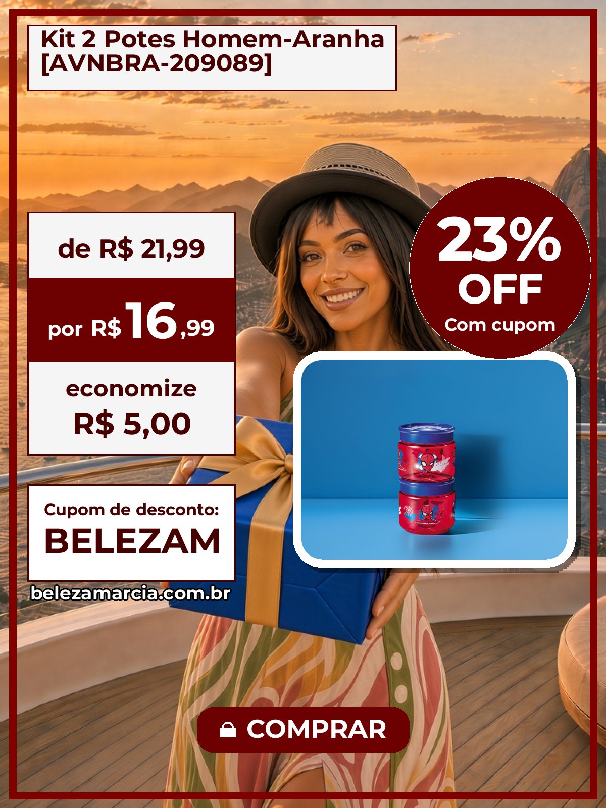 Kit 2 Potes Homem-Aranha [AVNBRA-209089]
