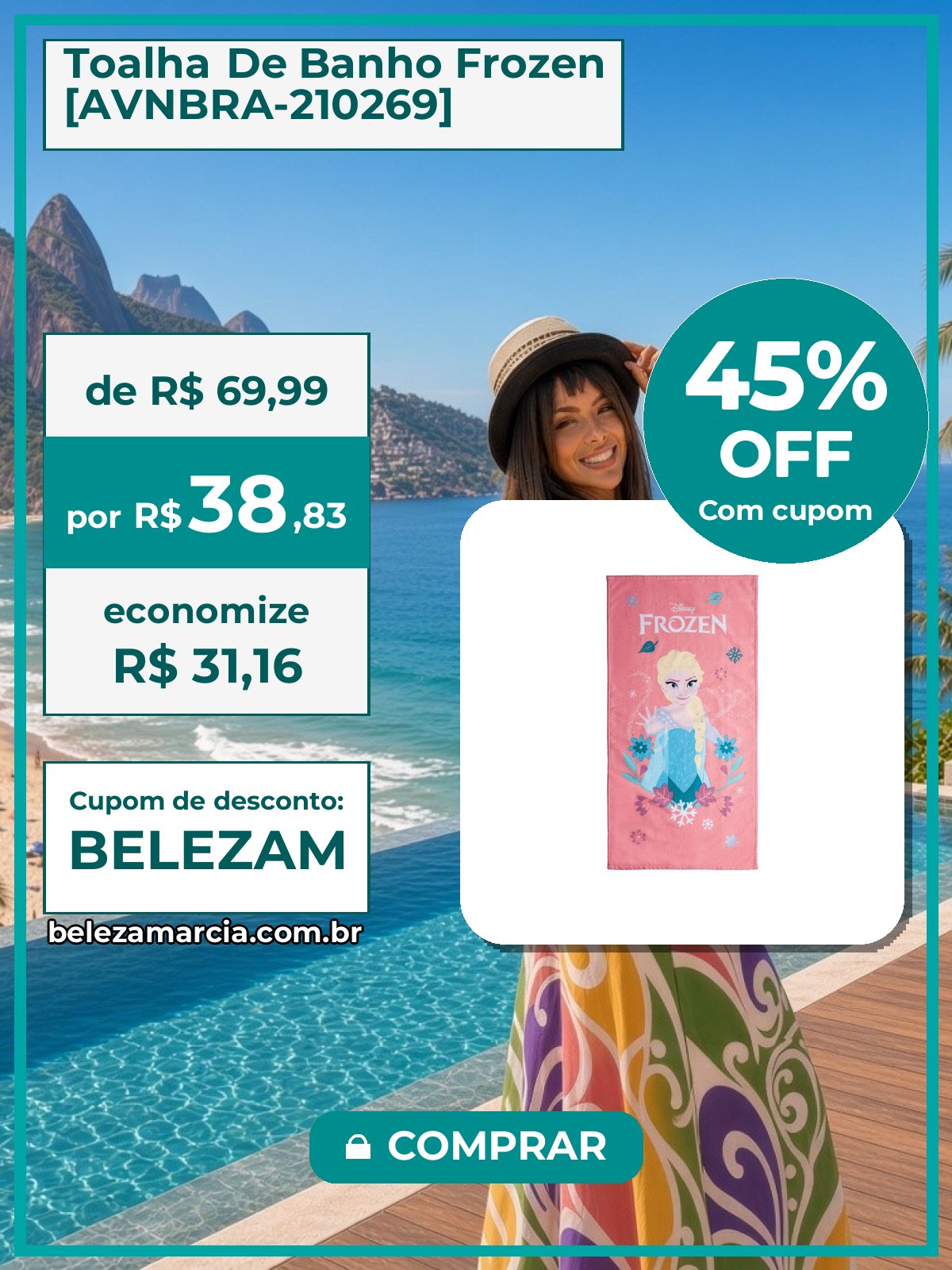 Toalha De Banho Frozen [AVNBRA-210269]