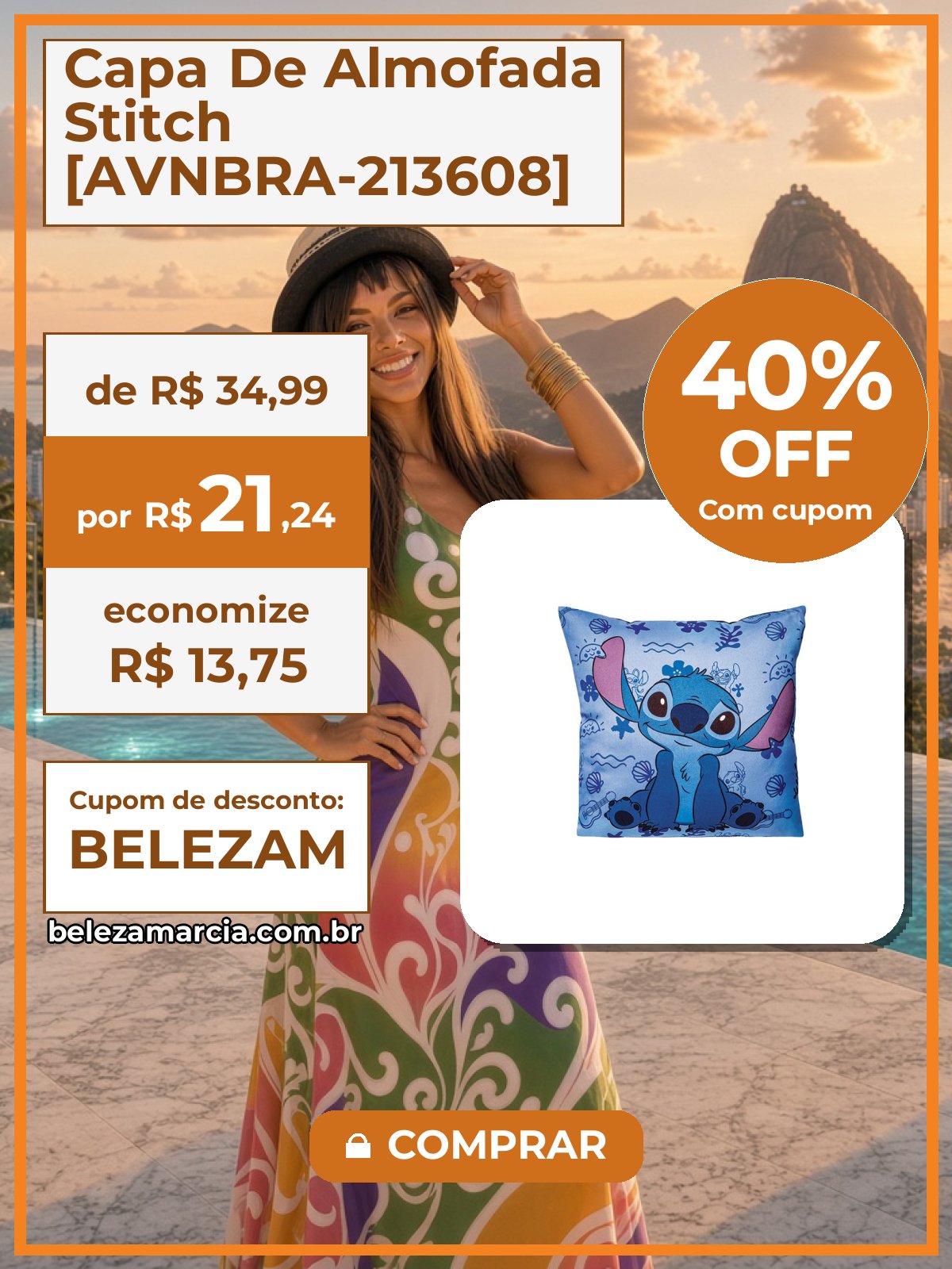 Capa De Almofada Stitch [AVNBRA-213608]