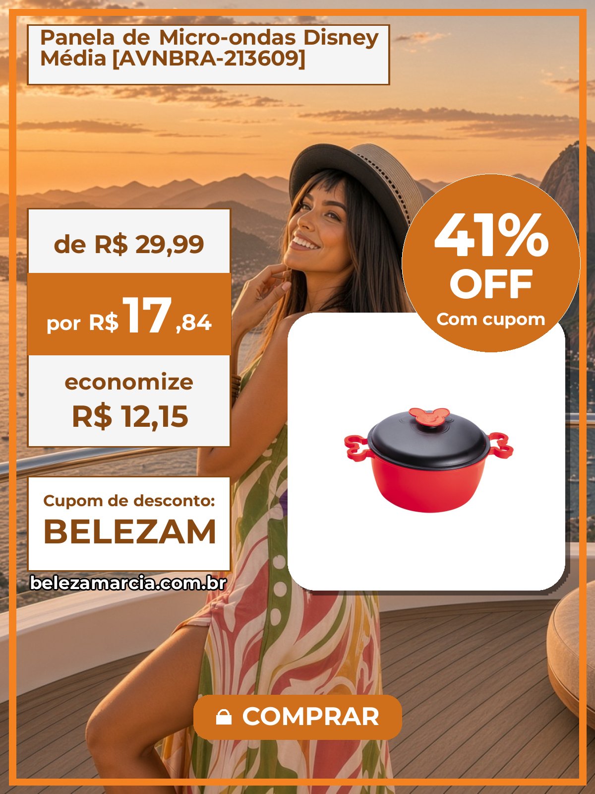 Panela de Micro-ondas Disney Média [AVNBRA-213609]