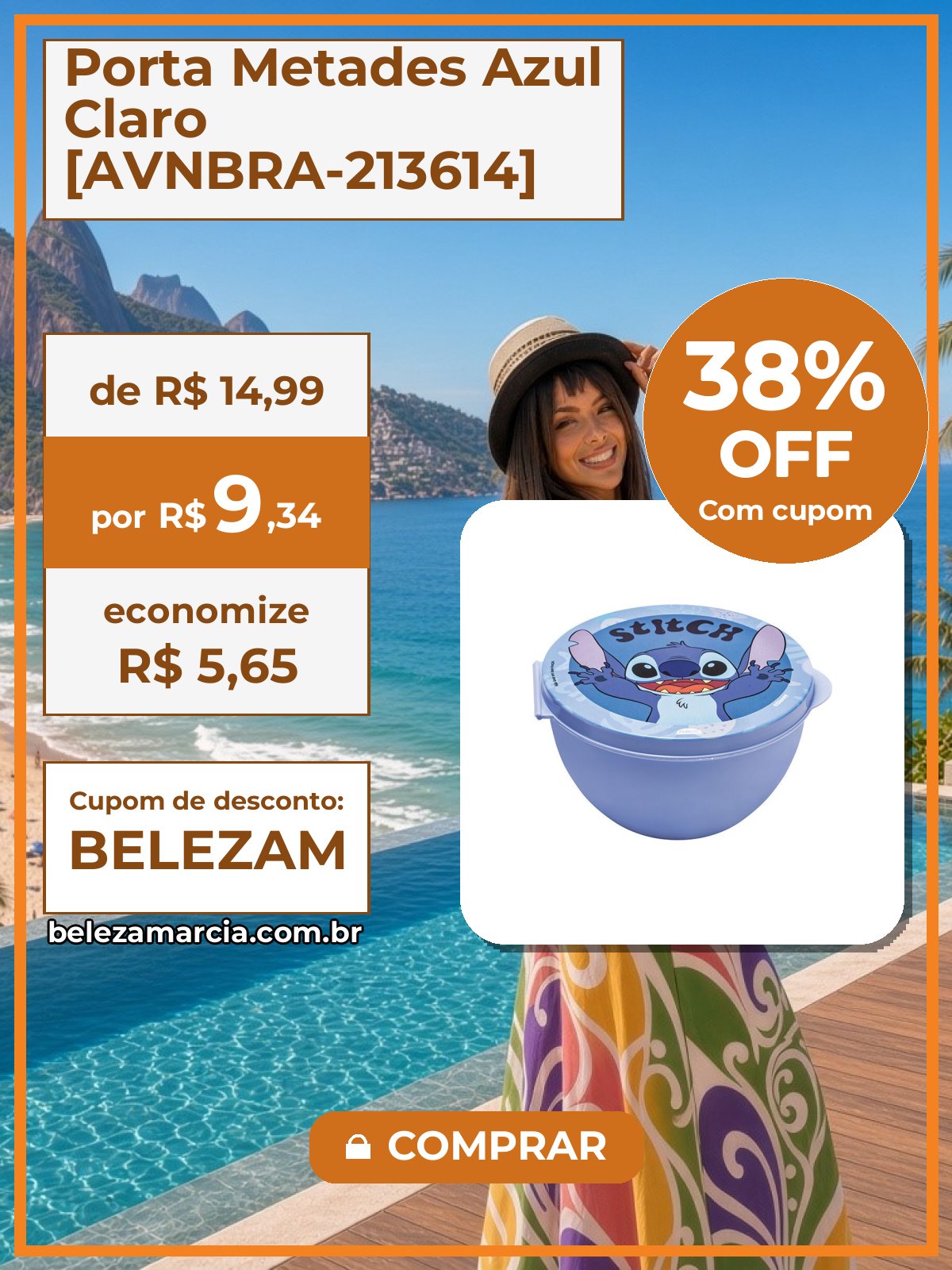 Porta Metades Azul Claro [AVNBRA-213614]