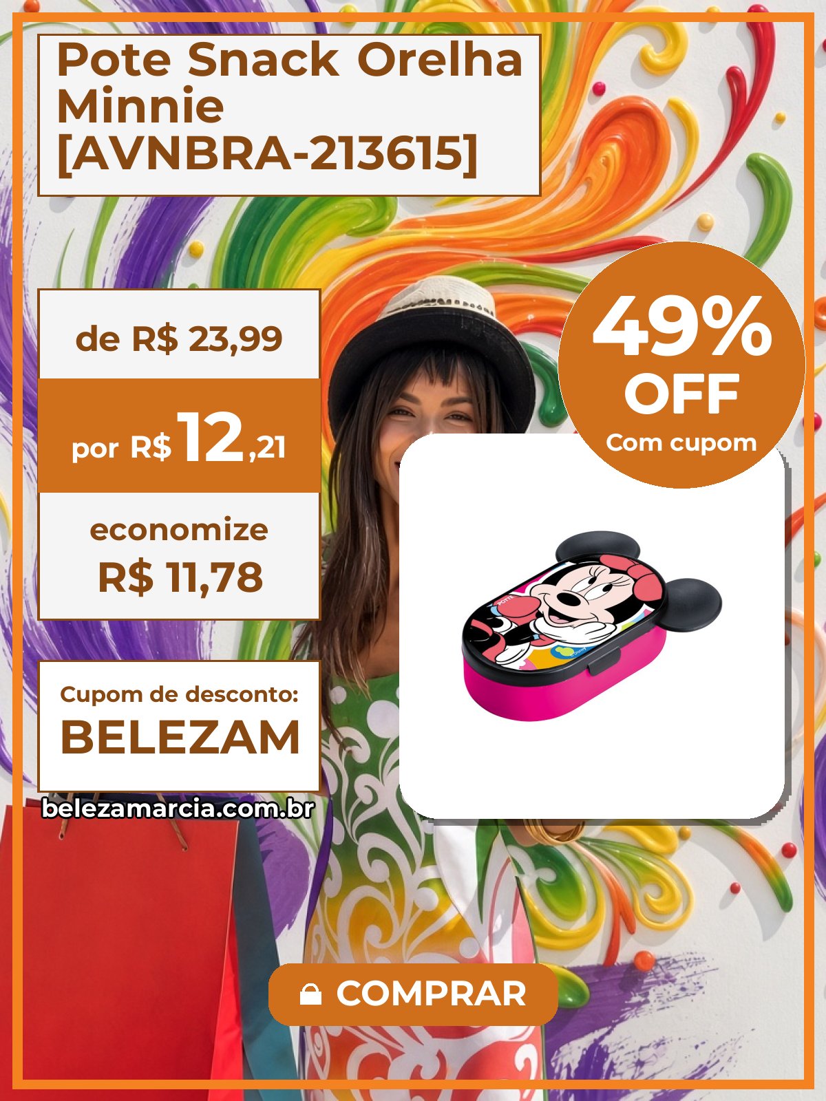 Pote Snack Orelha Minnie [AVNBRA-213615]