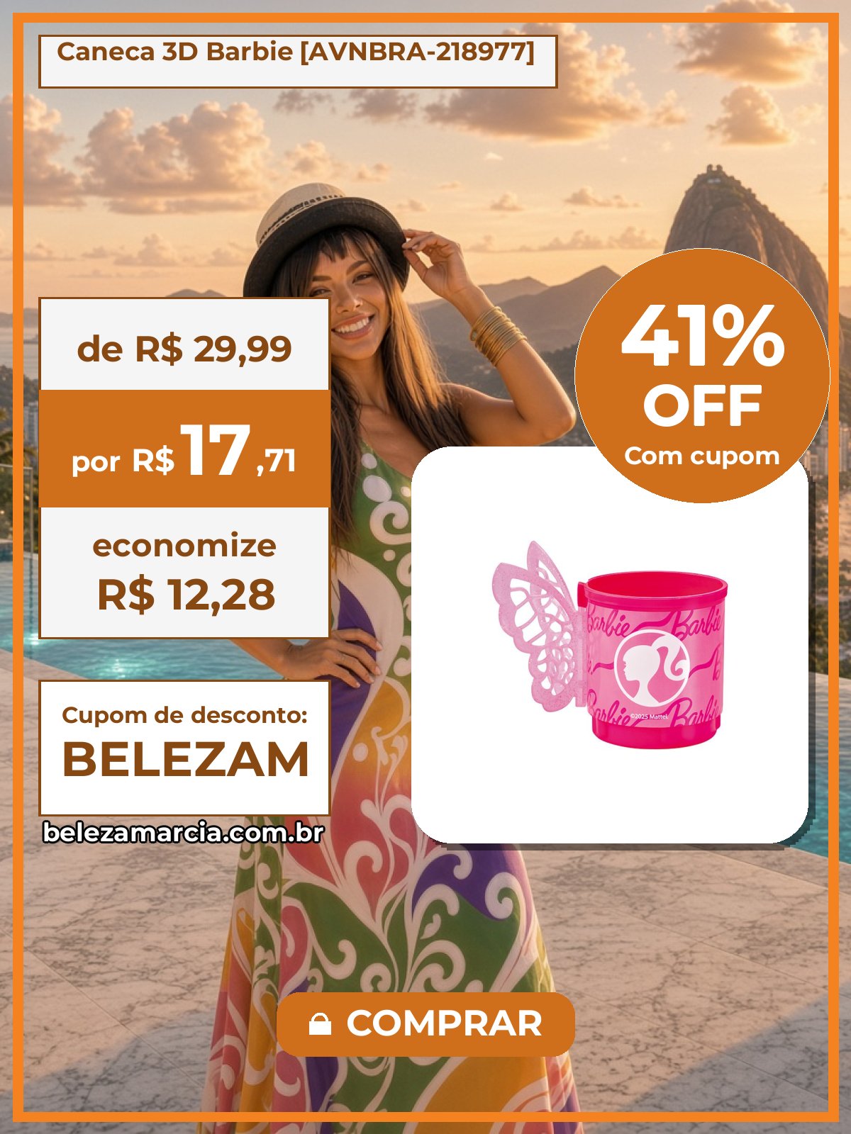 Caneca 3D Barbie [AVNBRA-218977]
