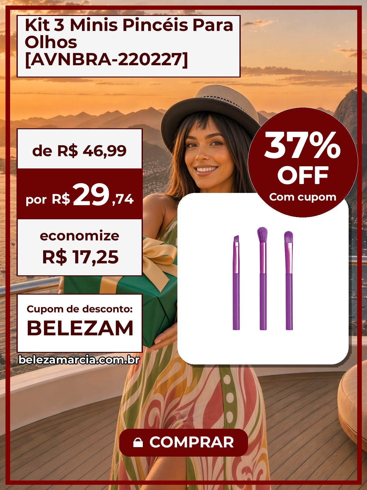 Kit 3 Minis Pincéis Para Olhos [AVNBRA-220227]