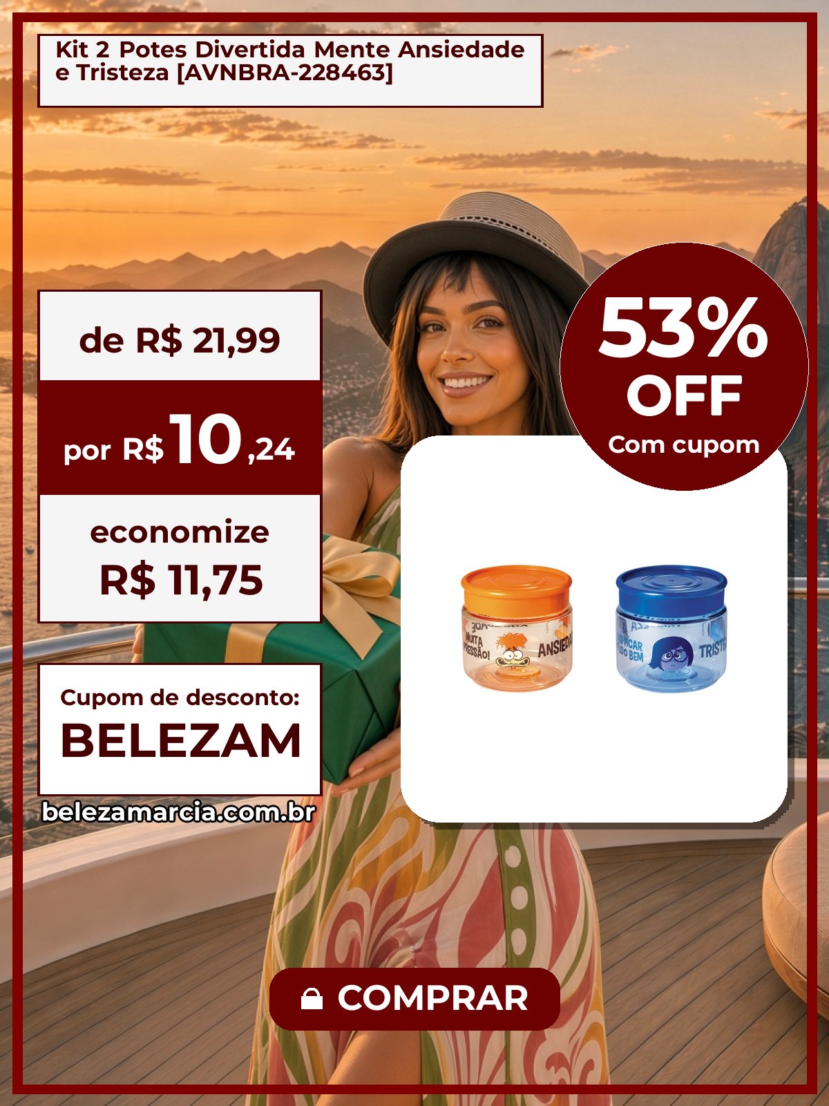 Kit 2 Potes Divertida Mente Ansiedade e Tristeza [AVNBRA-228463]