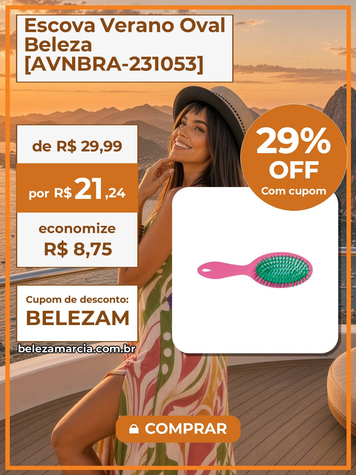 Escova Verano Oval Beleza [AVNBRA-231053]