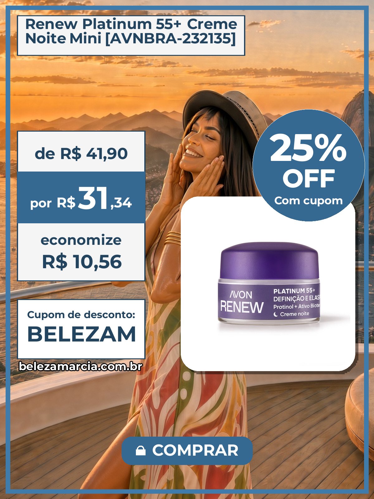 Renew Platinum 55+ Creme Noite Mini [AVNBRA-232135]