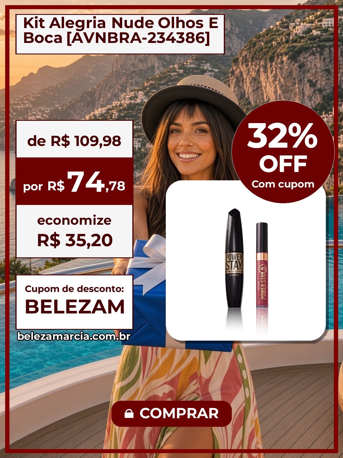 Kit Alegria Nude Olhos E Boca [AVNBRA-234386]