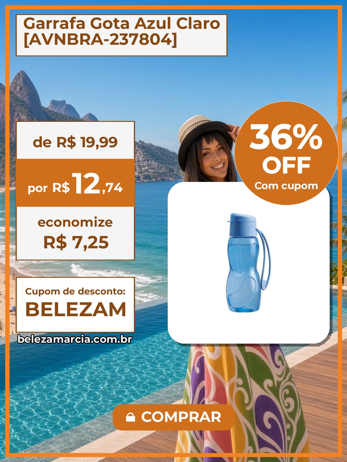 Garrafa Gota Azul Claro [AVNBRA-237804]