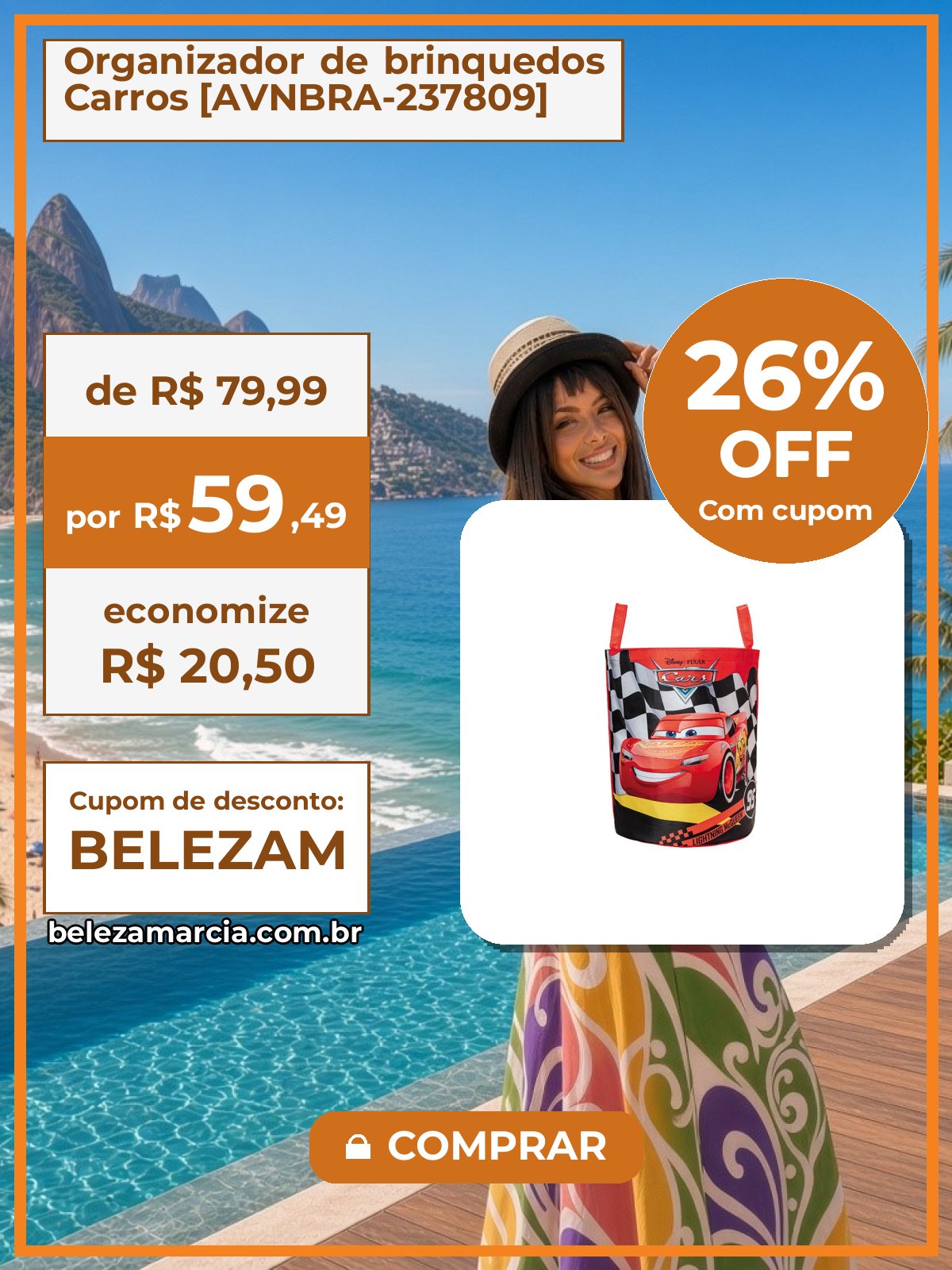 Organizador de brinquedos Carros [AVNBRA-237809]