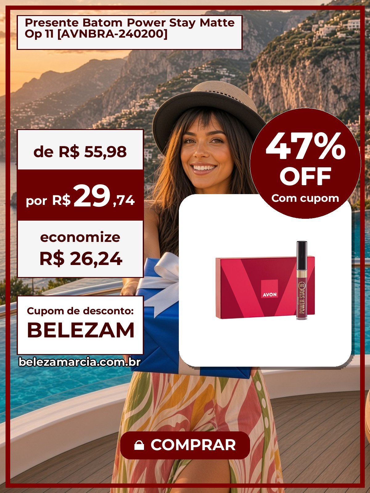 Presente Batom Power Stay Matte Op 11 [AVNBRA-240200]