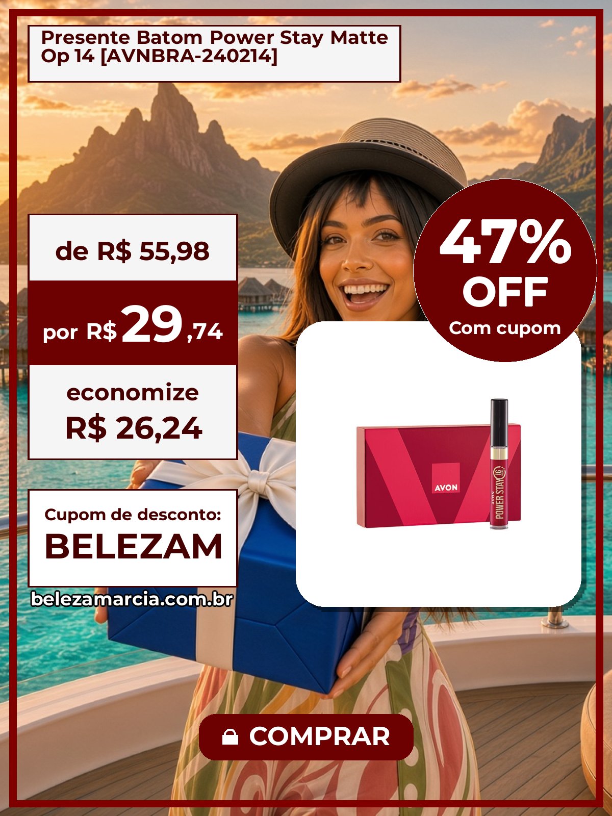 Presente Batom Power Stay Matte Op 14 [AVNBRA-240214]