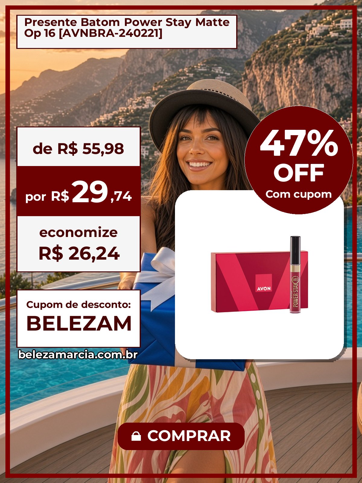 Presente Batom Power Stay Matte Op 16 [AVNBRA-240221]
