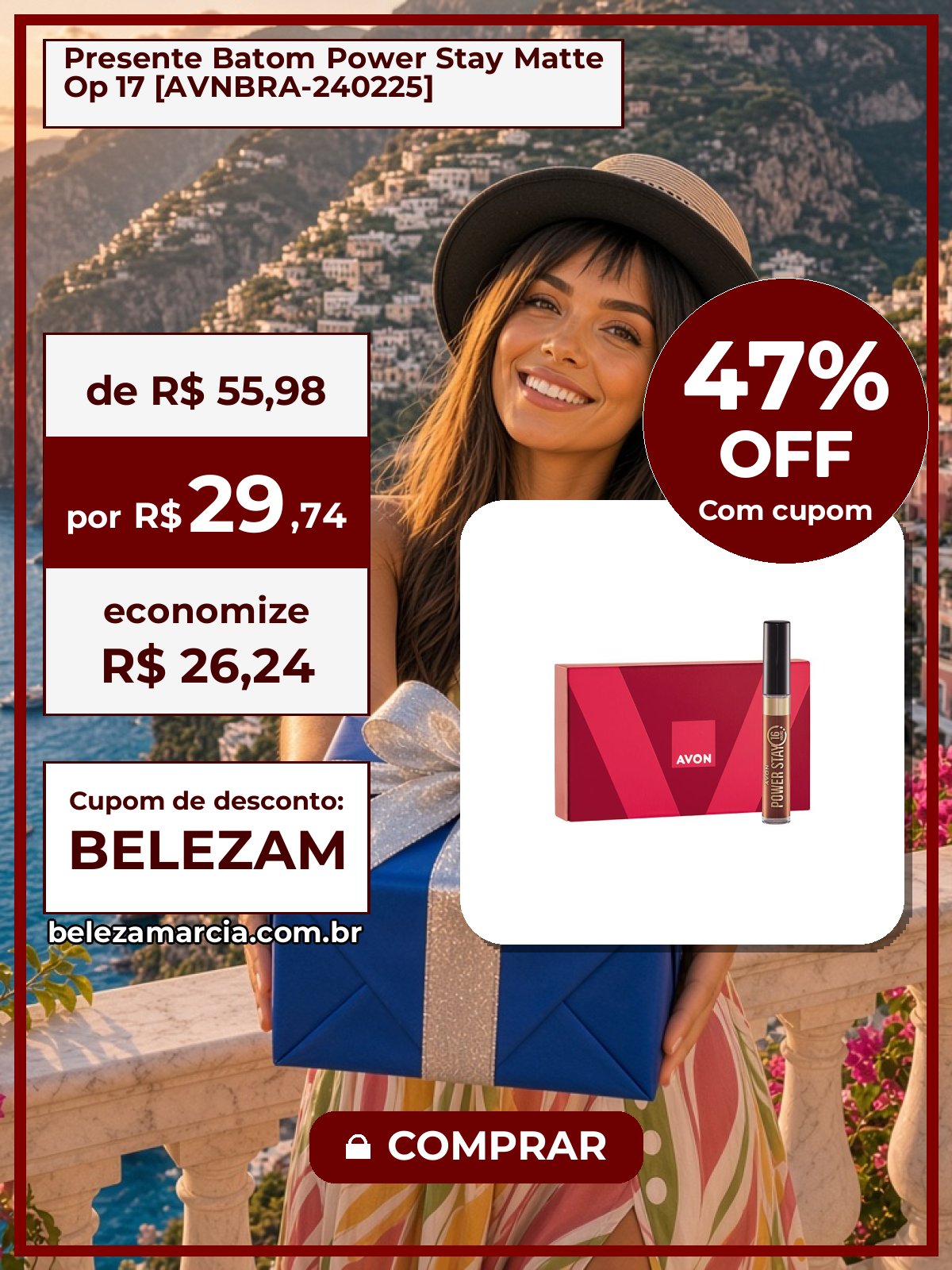 Presente Batom Power Stay Matte Op 17 [AVNBRA-240225]