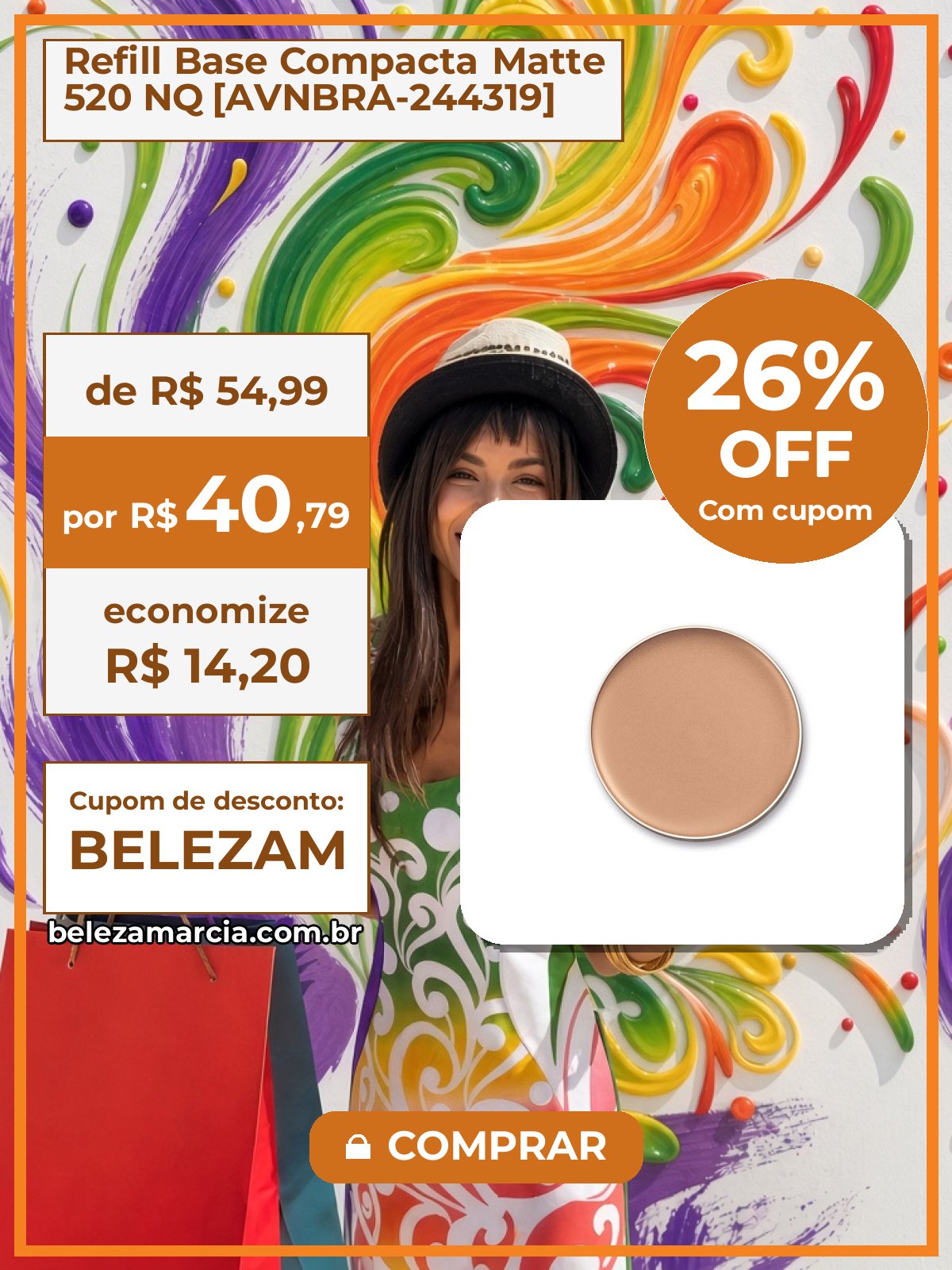 Refill Base Compacta Matte 520 NQ [AVNBRA-244319]