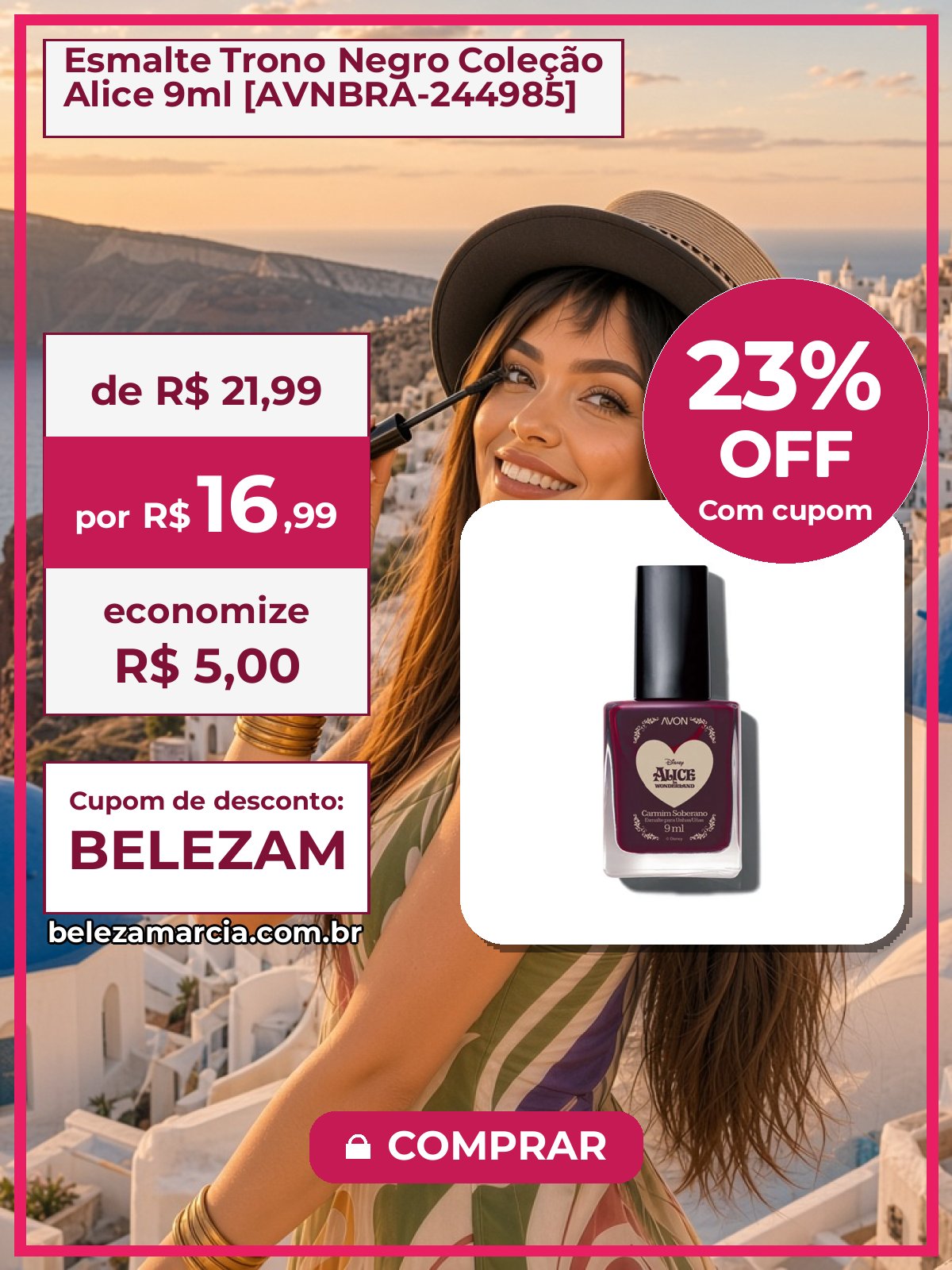 Esmalte Trono Negro Coleção Alice 9ml [AVNBRA-244985]
