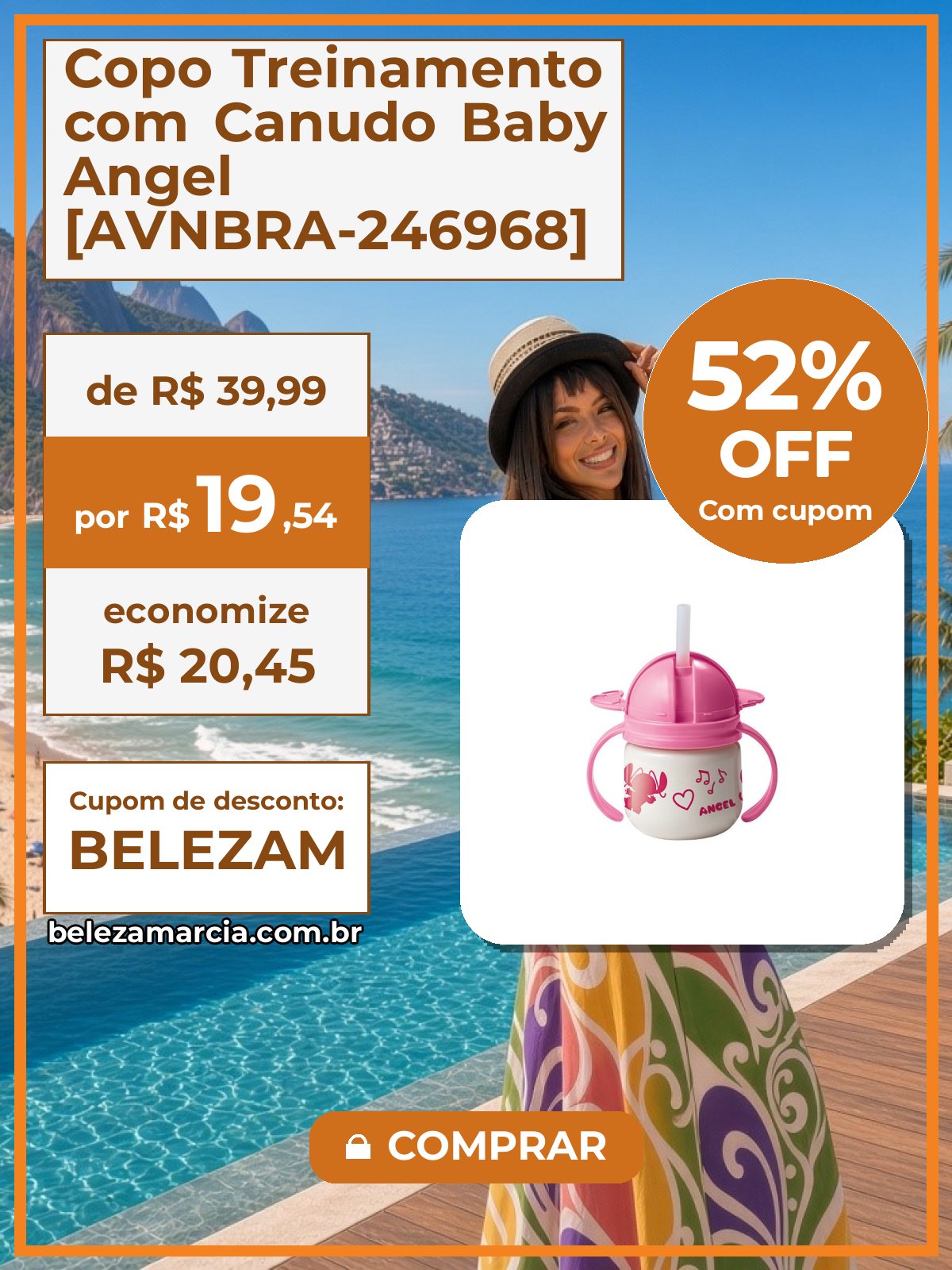 Copo Treinamento com Canudo Baby Angel [AVNBRA-246968]
