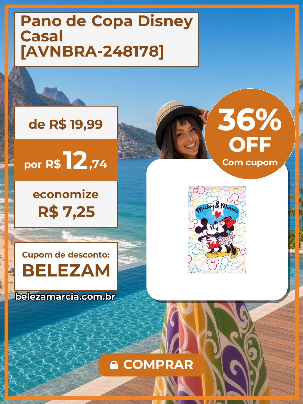 Pano de Copa Disney Casal [AVNBRA-248178]