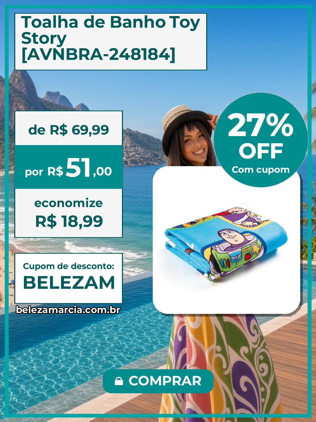 Toalha de Banho Toy Story [AVNBRA-248184]