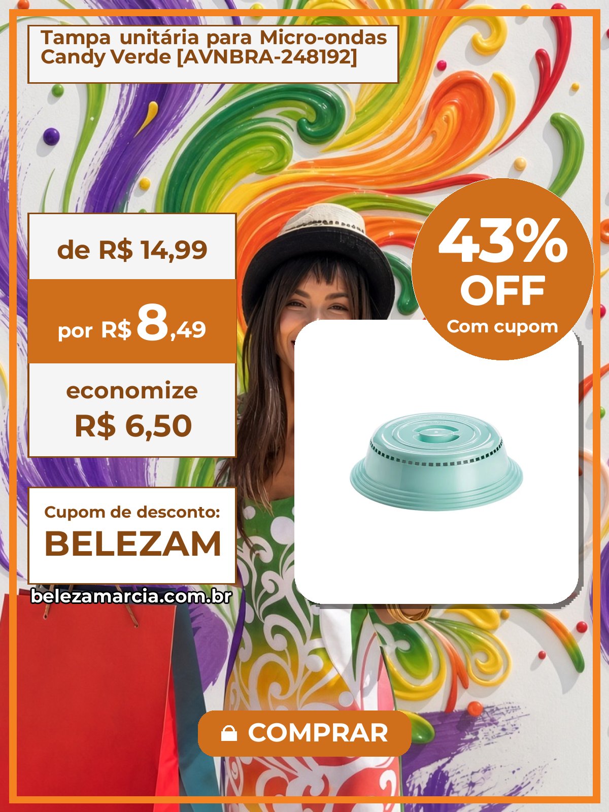 Tampa unitária para Micro-ondas Candy Verde [AVNBRA-248192]