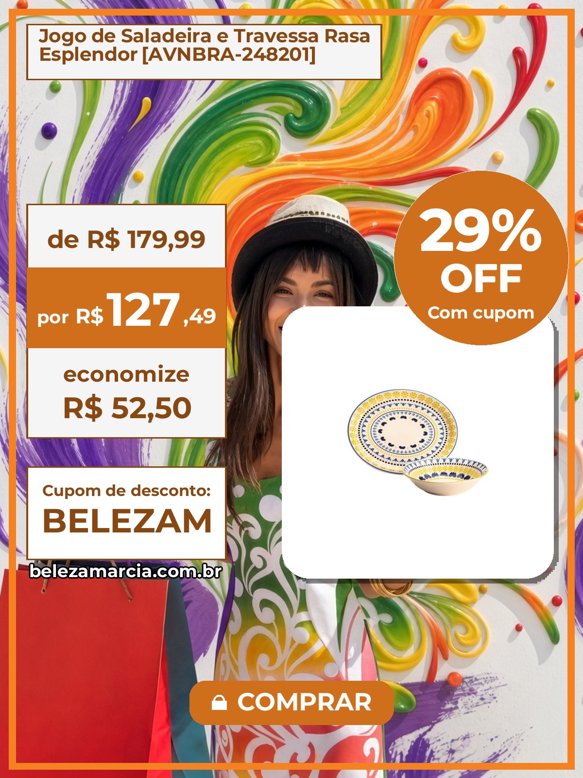 Jogo de Saladeira e Travessa Rasa Esplendor [AVNBRA-248201]